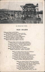 Irrigation Wheel, Old Idaho Poem, Salmon River, Coeur d'Alene Postcard