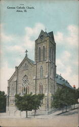 German Catholic Church, Alton, Illinois Postcard