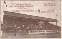 Parade before Race, Victoria Country Club, BC 1909 Postcard