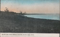 Devils Lake from Military Grounds Postcard