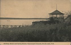 Bathing House & Spring Board, Chautauqua Grounds, Devils Lake, ND Postcard