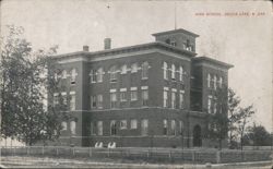 High School, Devils Lake, ND Postcard
