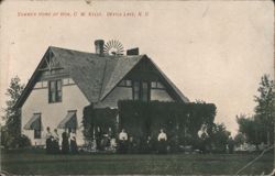 Summer Home of Hon. C. W. Kelly, Devils Lake, ND Postcard