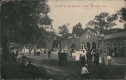 Scene in Riverview Park, Aurora, IL Postcard
