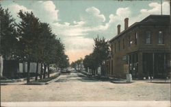 Street Scene with Horse-Drawn Carriages Postcard