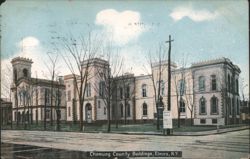 Chemung County Buildings, Elmira, NY Postcard