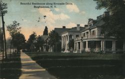 Beautiful Residences along Riverside Drive, Binghamton, NY Postcard