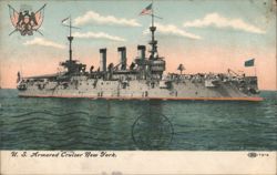 U. S. Armored Cruiser New York Postcard