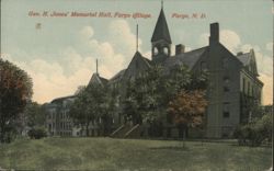 Geo. H. Jones' Memorial Hall, Fargo College Postcard