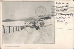 Snowy Village Landscape, Diana Lake Postcard