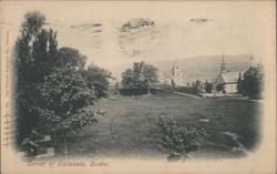 Corner of Esplanade, Quebec with Churches and Trees Postcard
