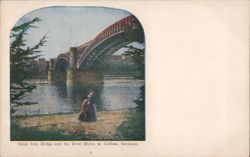 Great Iron Bridge over River Rhine, Coblenz Postcard
