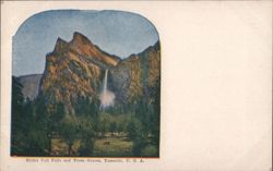 Bridal Veil Falls and Three Graces, Yosemite Postcard