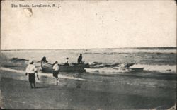 The Beach, Lavallette, NJ Postcard