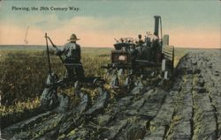 Plowing, the 20th Century Way Postcard