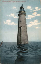 Minots Ledge Light, Boston, Harbor Postcard
