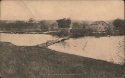 Lake Drive, Okauchee, WI - Bridge & House Postcard