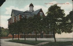 High School, Oconomowoc, WI Postcard