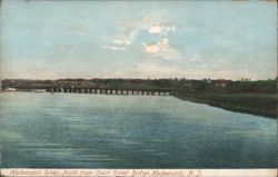 Hackensack River, North from Court Street Bridge Postcard