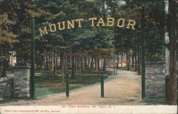 Mount Tabor Entrance Archway, Wooded Path Postcard