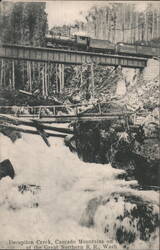 Deception Creek, Cascade Mountains, Great Northern R.R. Postcard