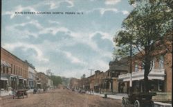 Main Street Looking North, Perry, NY Postcard