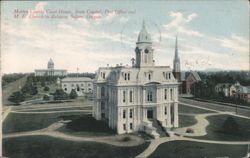 Marion County Court House, State Capitol, Post Office & M. E. Church Postcard