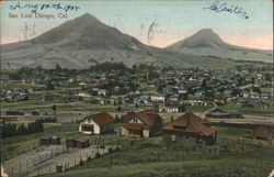 San Luis Obispo Valley Town & Mountains Postcard