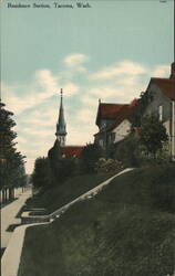 Residence Section, Tacoma, Wash. with Church Spire Postcard