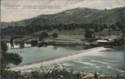 Umpqua River & Power Dam, Southern Pacific Railway Postcard