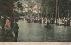 Sports on the Lagoon, Vinewood Park, Topeka, Kans. Postcard