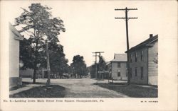 Looking down Main Street from Square, Thompsontown, PA Postcard