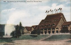 Old Faithful Geyser & Inn, Yellowstone National Park Postcard