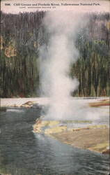 Cliff Geyser and Firehole River, Yellowstone National Park Postcard