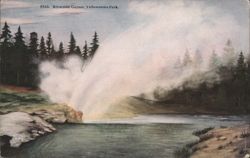 Riverside Geyser Erupting, Yellowstone Park Postcard