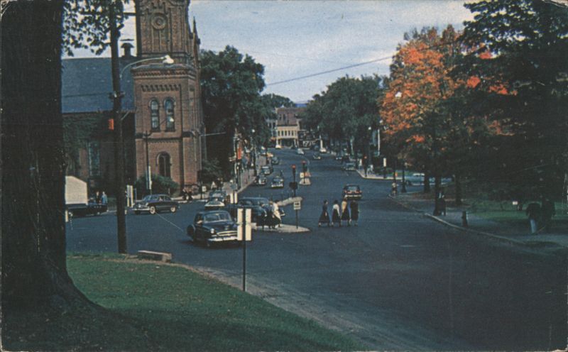 View down Main Street, Northampton, MA Massachusetts