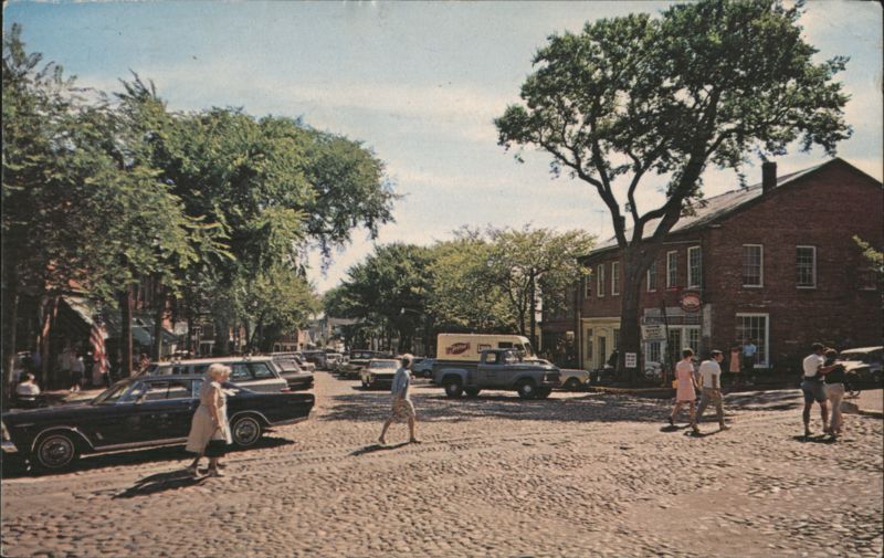 Cobblestoned Main Street, Nantucket Island Massachusetts