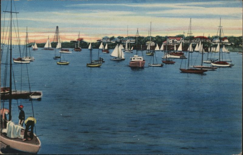 Sailing in Marblehead Harbor, MA Massachusetts Harold M. Gowan