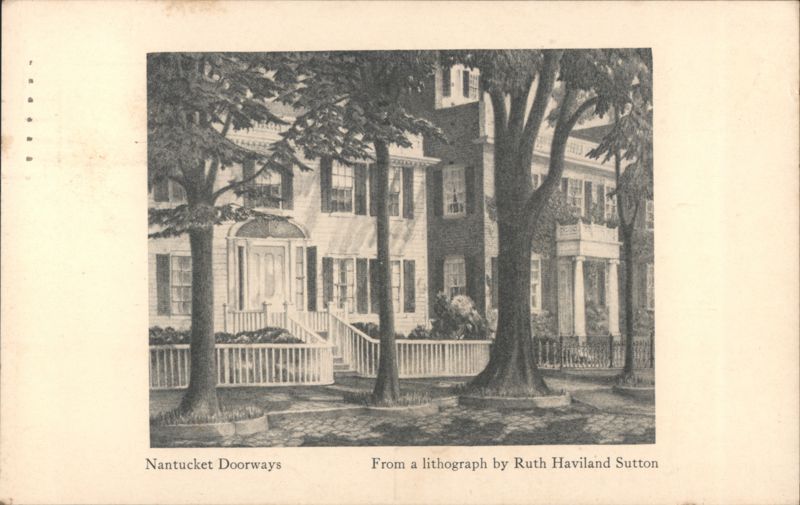 Nantucket Doorways Lithograph by Ruth Haviland Sutton Massachusetts