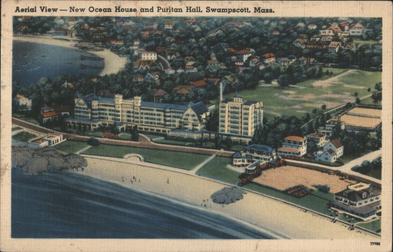 Aerial View New Ocean House and Puritan Hall Swampscott Massachusetts