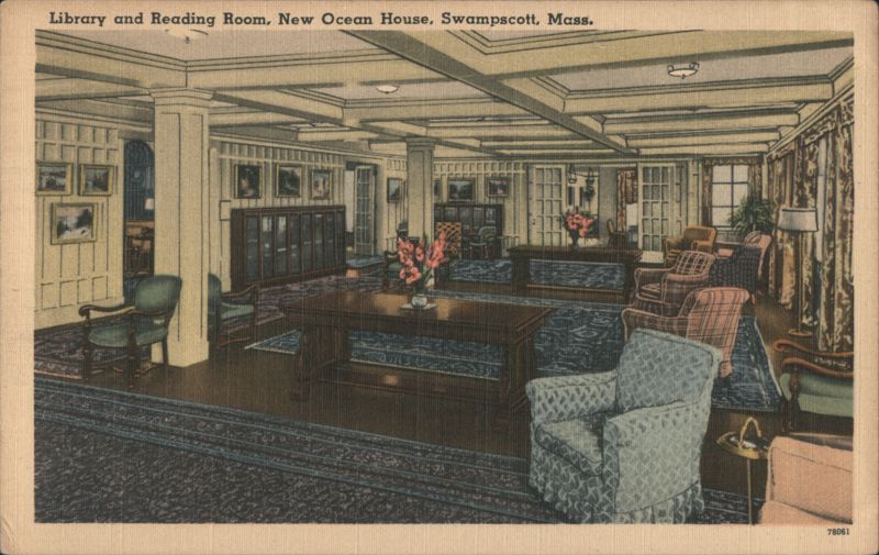Library and Reading Room, New Ocean House Swampscott Massachusetts