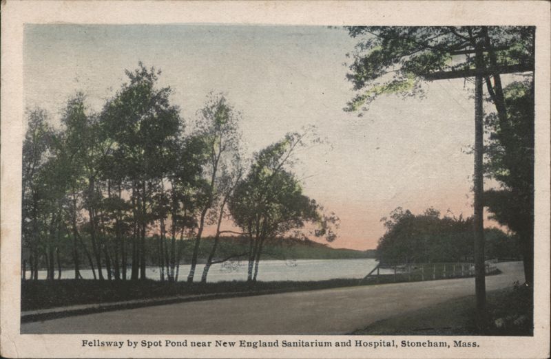 Fellsway by Spot Pond, New England Sanitarium & Hospital Stoneham Massachusetts