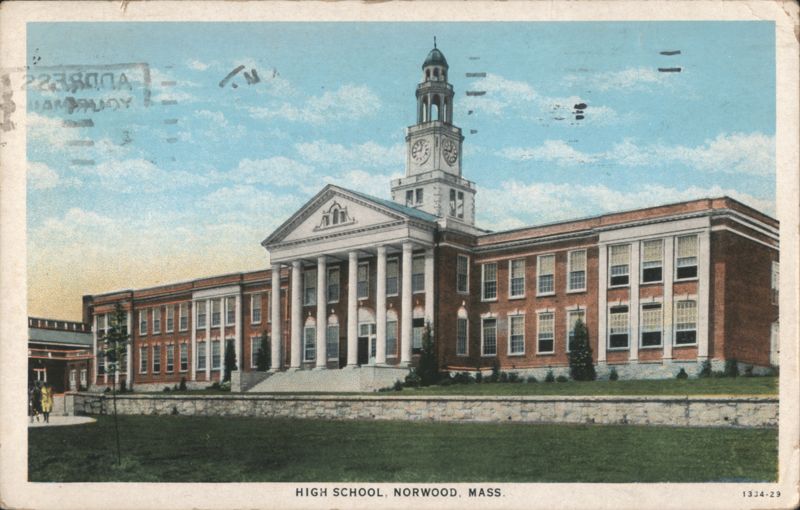Norwood High School with Clock Tower Massachusetts