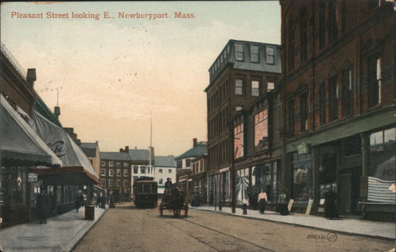 Pleasant Street looking E., Newburyport. Mass. Massachusetts