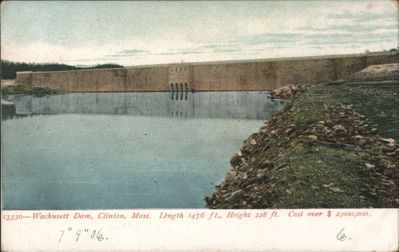 Wachusett Dam, Clinton, MA - Length 1476 ft, Height 228 ft Massachusetts