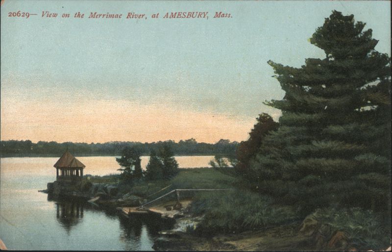 View on the Merrimac River, Amesbury, MA Massachusetts