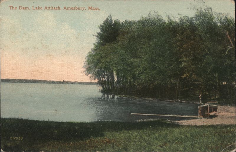 The Dam, Lake Attitash, Amesbury, Mass. Massachusetts