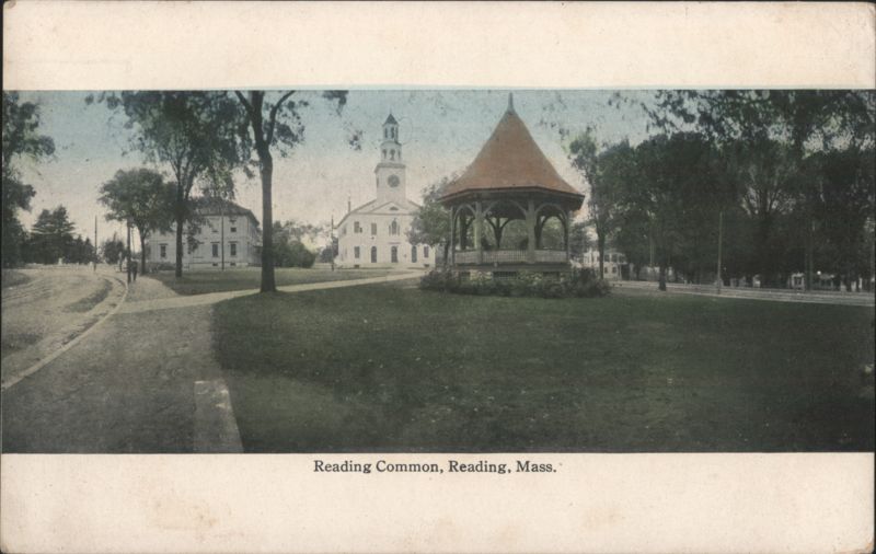 Reading Common with Gazebo and Church Massachusetts