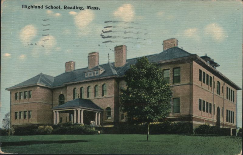 Highland School Exterior Brick Building Reading MA Massachusetts
