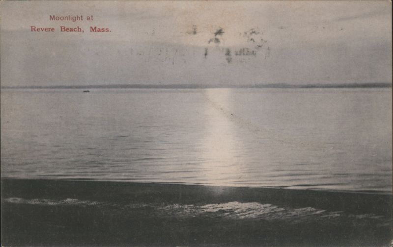 Moonlight at Revere Beach, Mass. Massachusetts